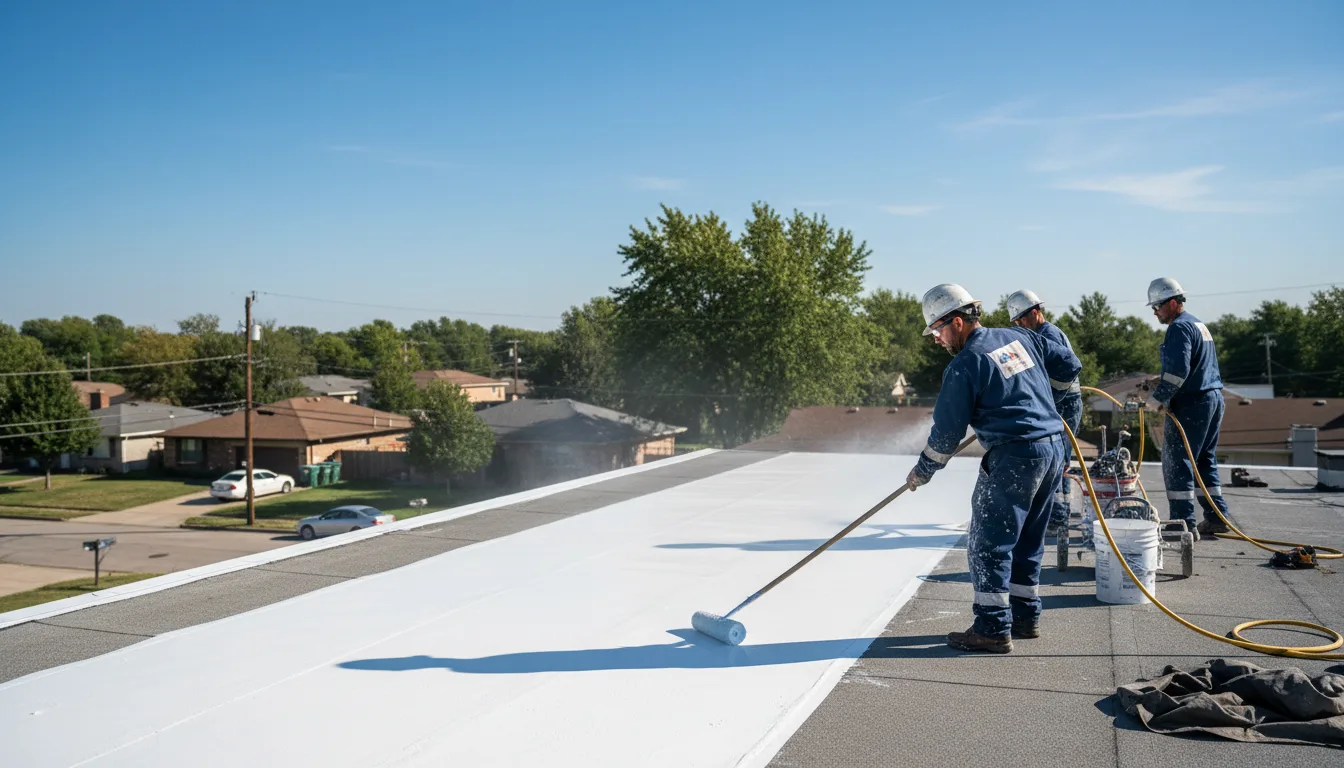 Commercial roof coating in Bryant, IA near me